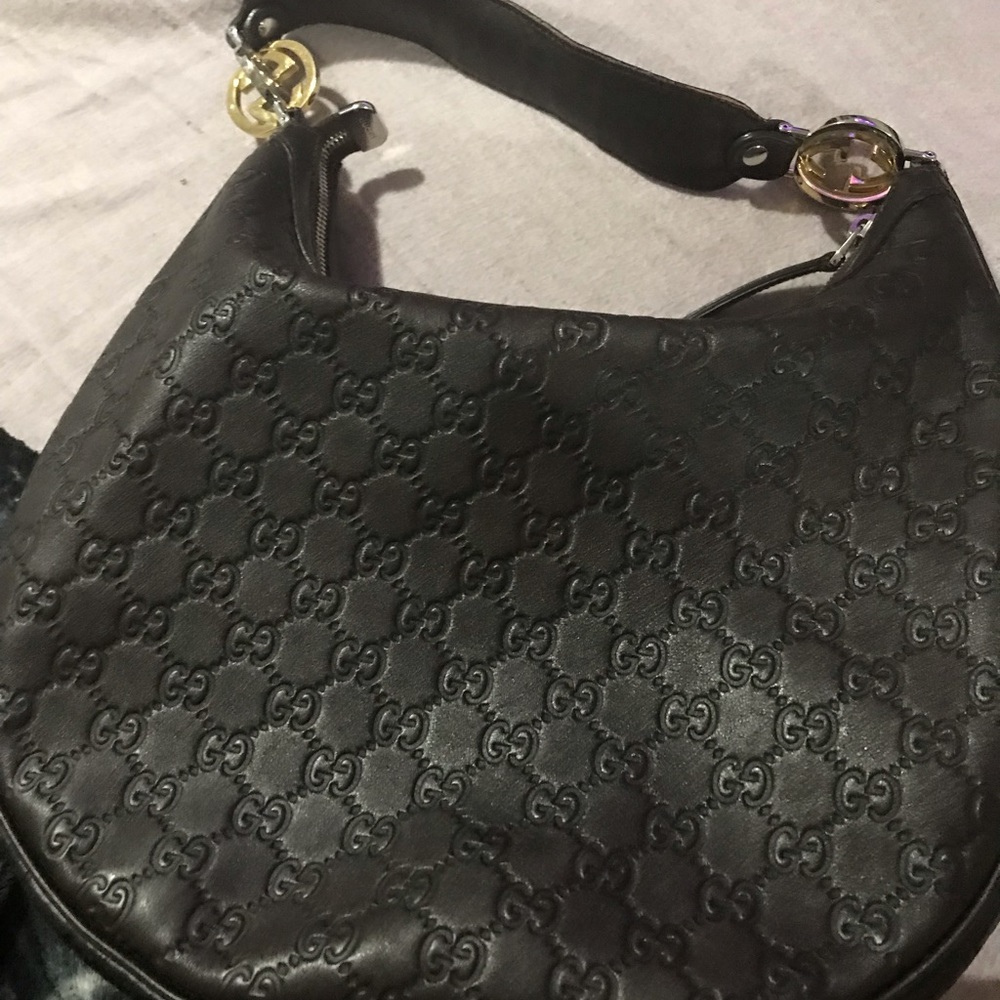 Gucci Brown Leather-GUCCISSIMA GG-TWINS HOBO